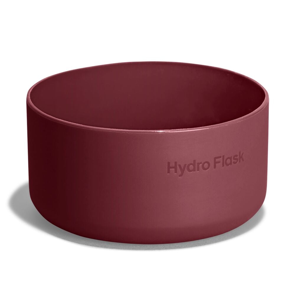 Simple round burgundy Hydro Flask bowl with matte finish, straight sides, flat base, and embossed brand name on the side.