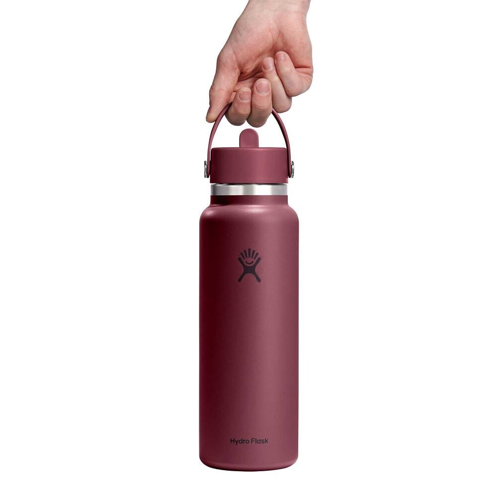 40 oz Wide Mouth with Flex Straw Cap - Burgundy
