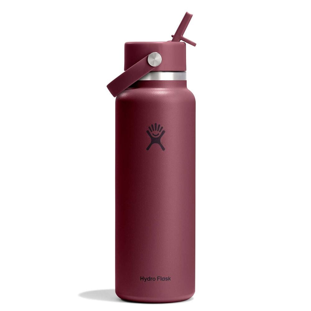 40 oz Wide Mouth with Flex Straw Cap - Burgundy