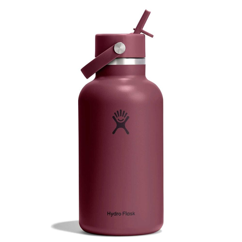64 oz Wide Mouth with Flex Straw Cap - Burgundy