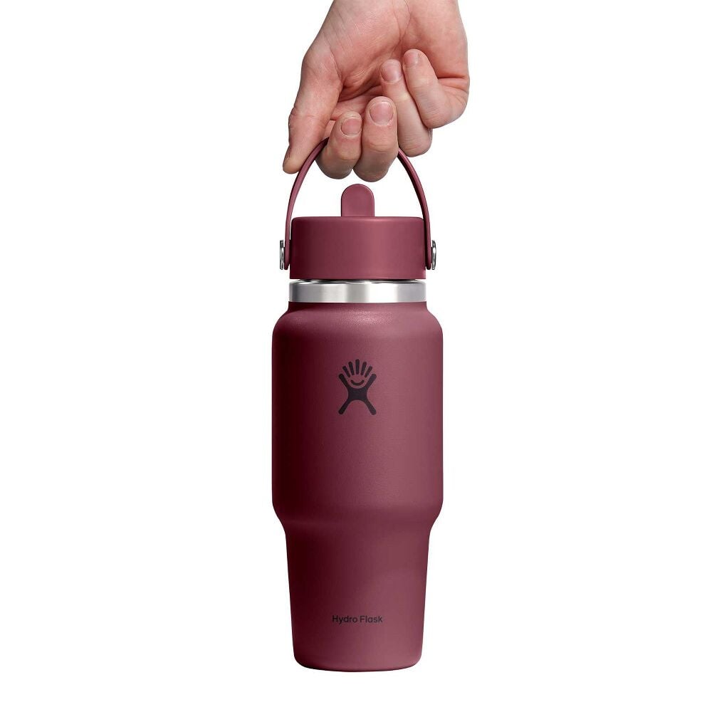 24 oz Travel Bottle with Flex Straw Cap - Burgundy
