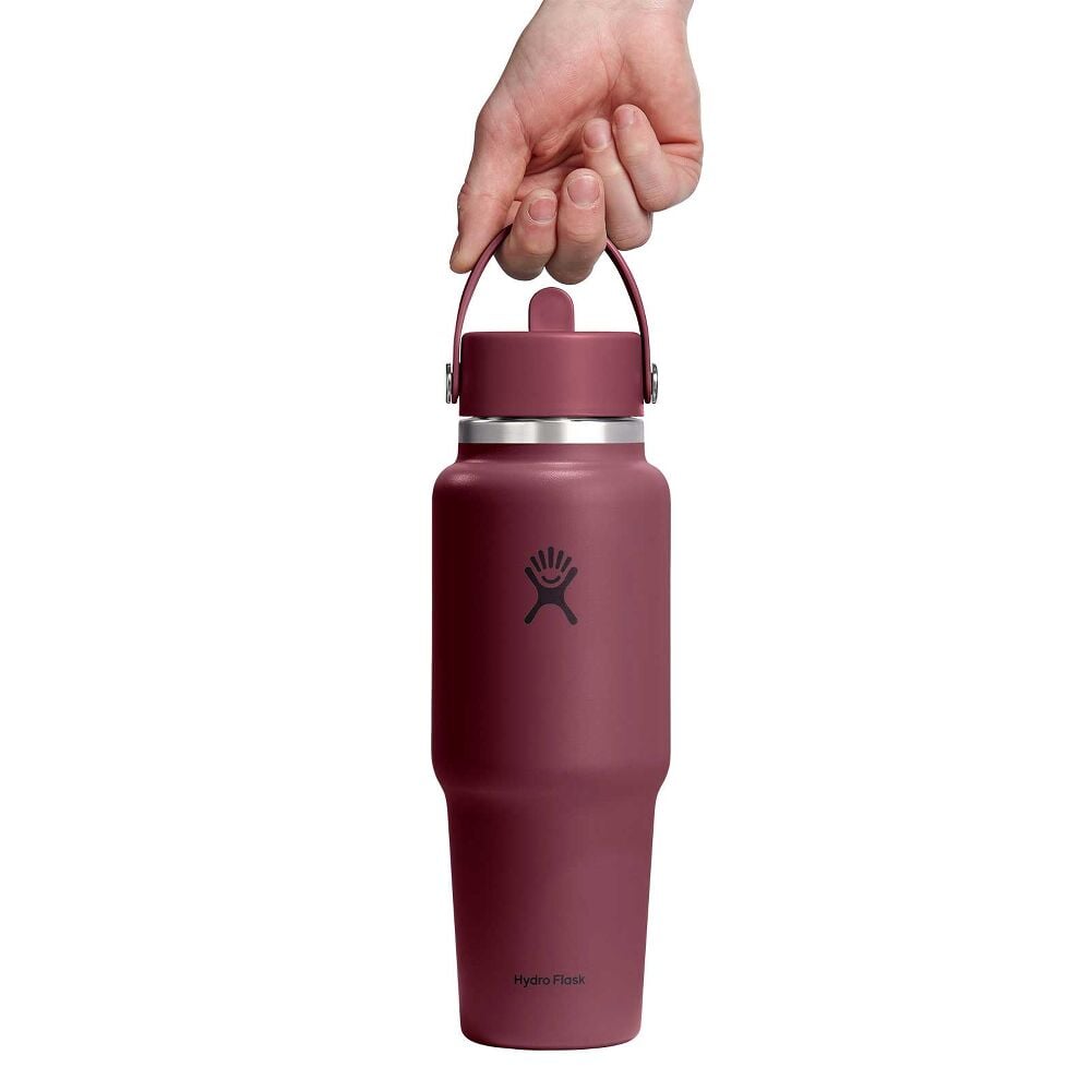 32 oz Travel Bottle with Flex Straw Cap - Burgundy