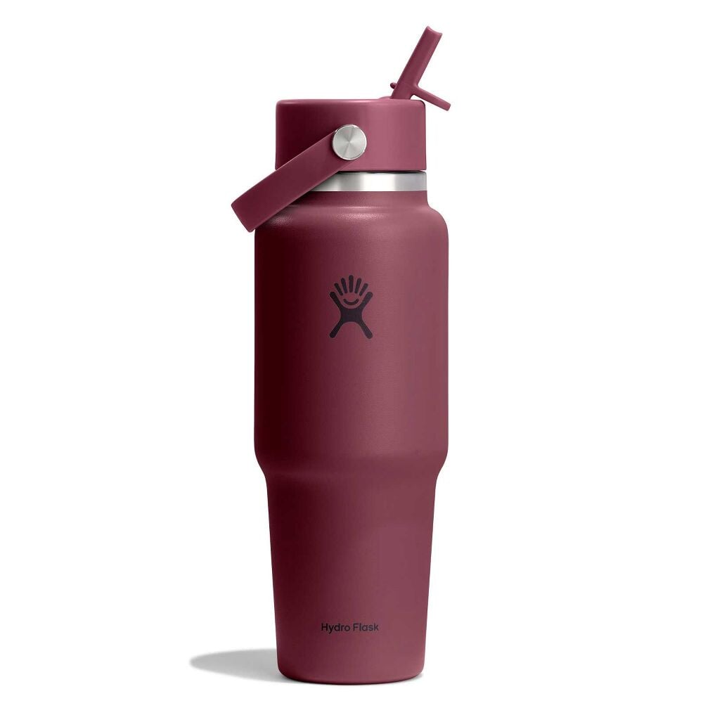 32 oz Travel Bottle with Flex Straw Cap - Burgundy