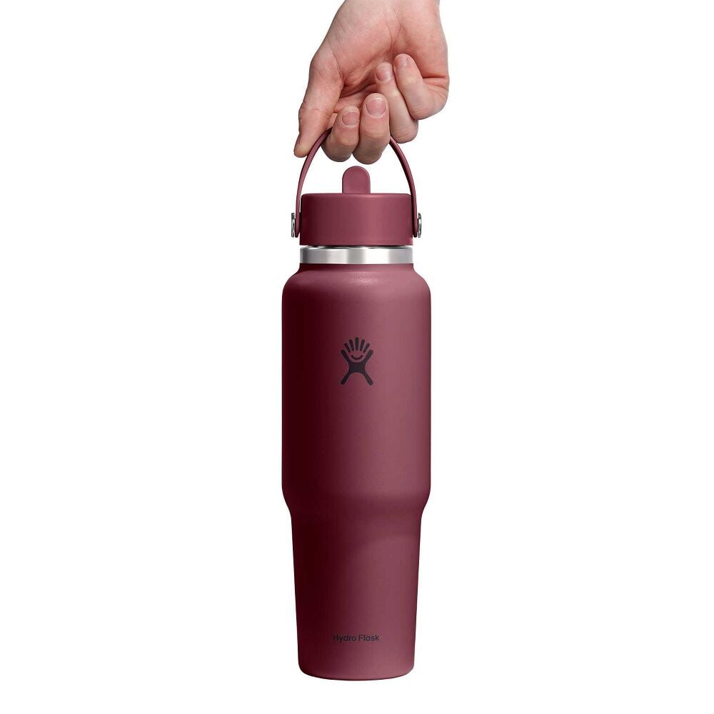 40 oz Travel Bottle with Flex Straw Cap - Burgundy