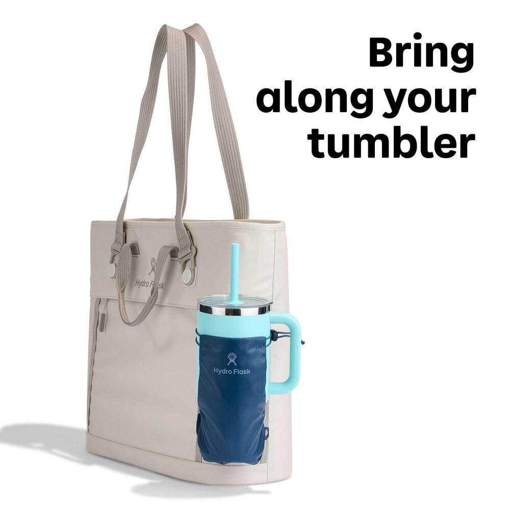 Bring along your tumbler with tumbler pocket shown on Carryout Tote