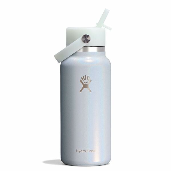 32 oz Wide Mouth with Flex Straw Cap - Glimmer Blue