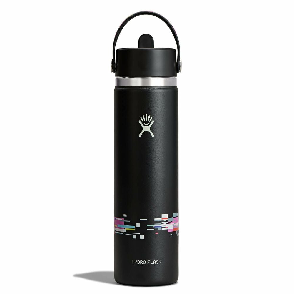 Glitch Collection - 24 oz Bottle with Flex Straw Cap - Glitch Black