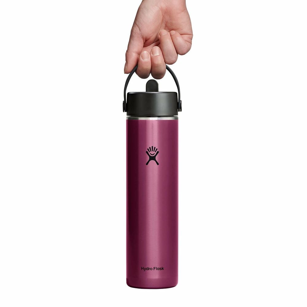 24 oz Lightweight Flex Straw Bottle - Garnet Red
