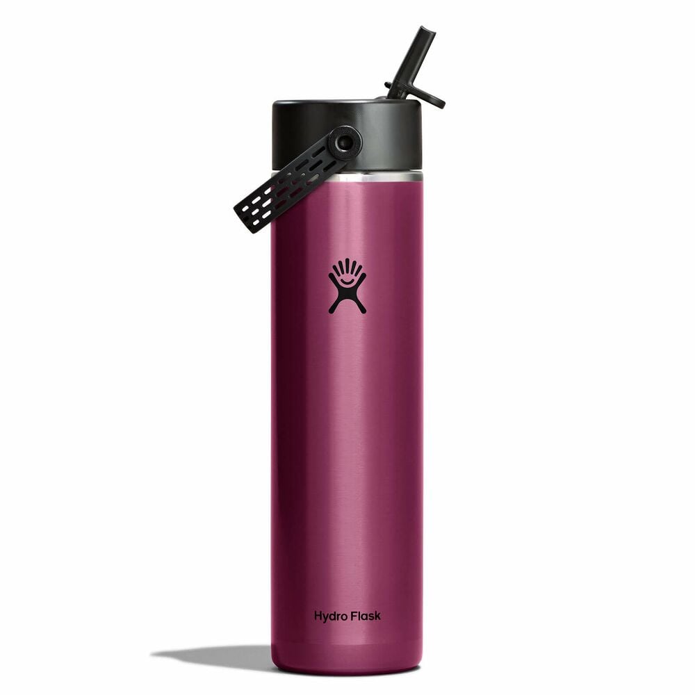 24 oz Lightweight Flex Straw Bottle - Garnet Red