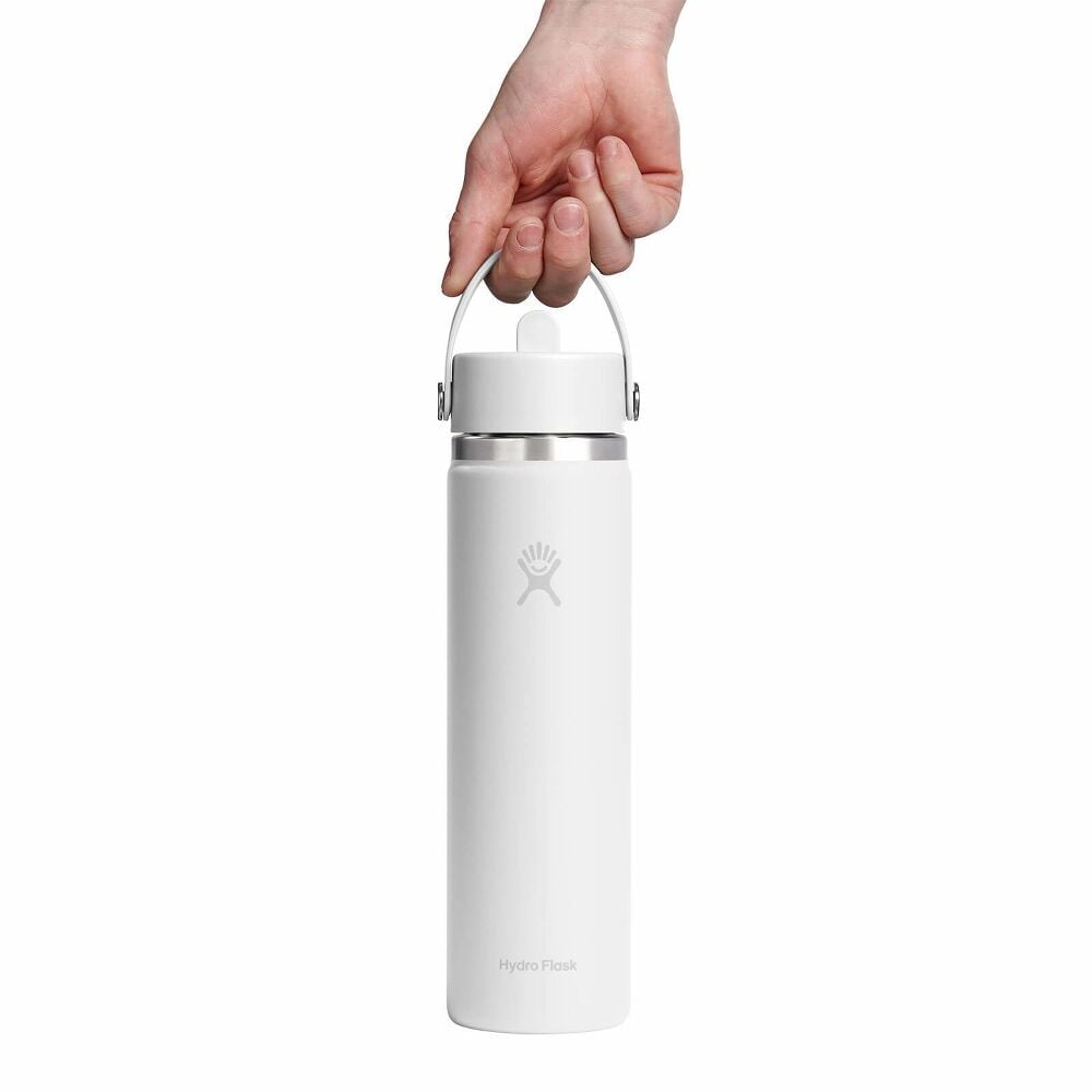 24 oz Wide Mouth with Flex Straw Cap - White