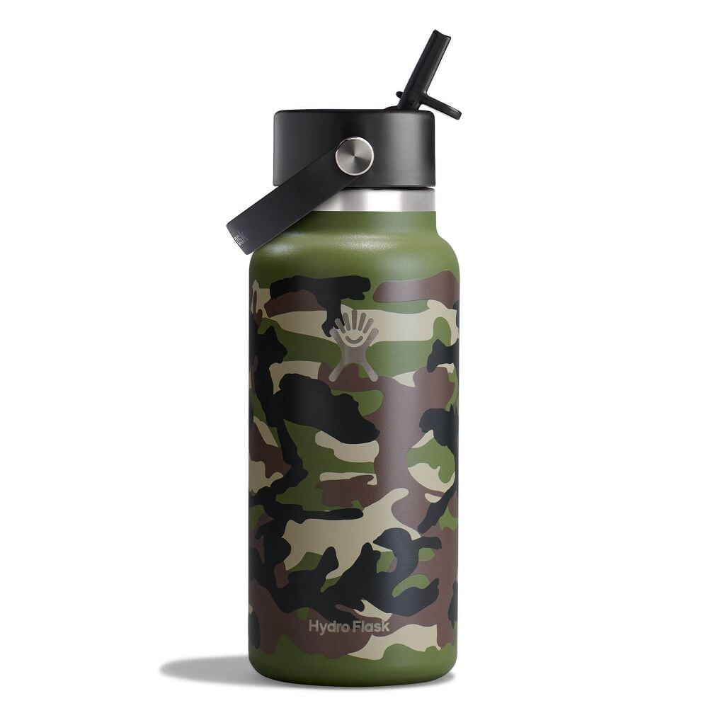 32 oz Wide Mouth with Flex Straw Cap - Woodland Camo