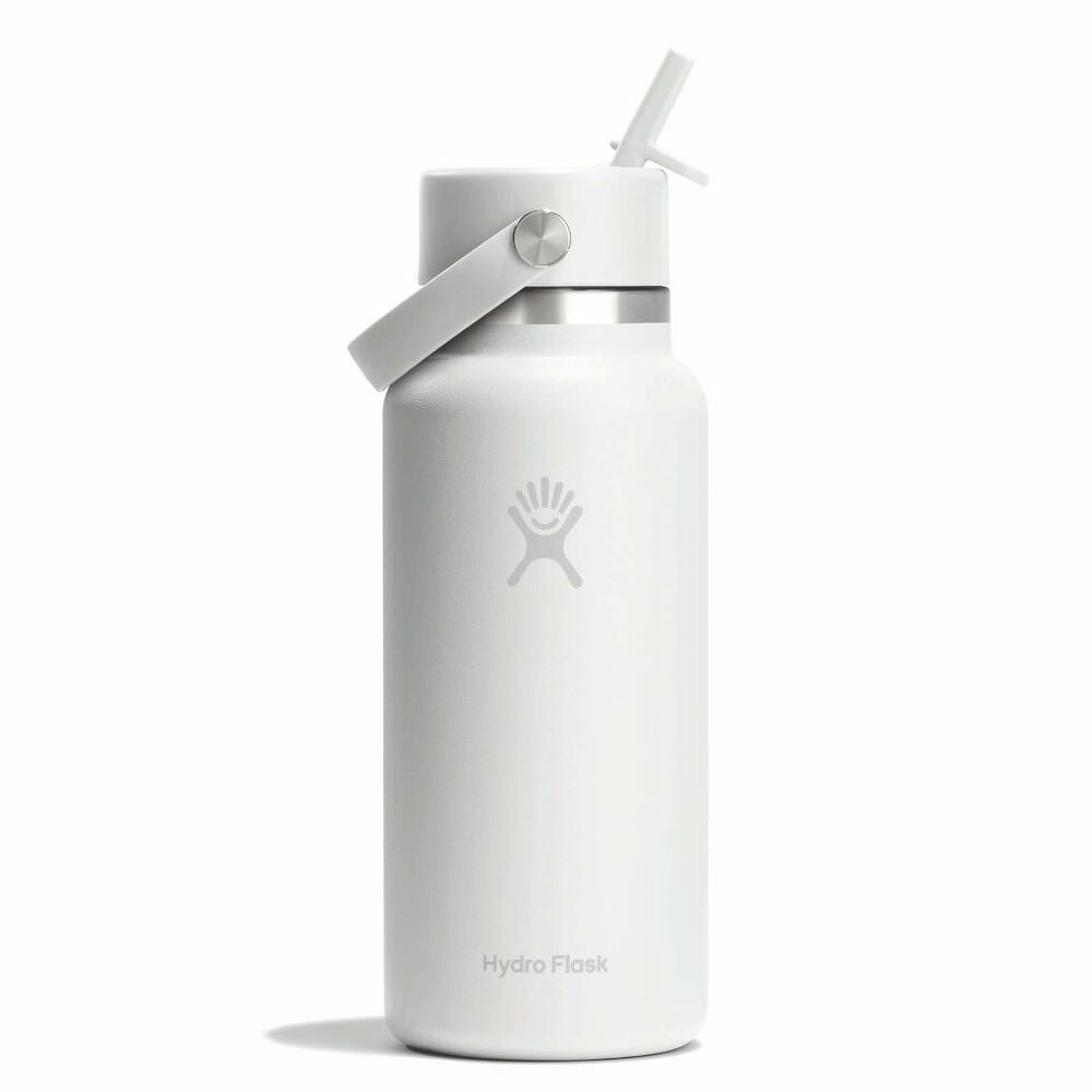 32 oz Wide Mouth with Flex Straw Cap - White