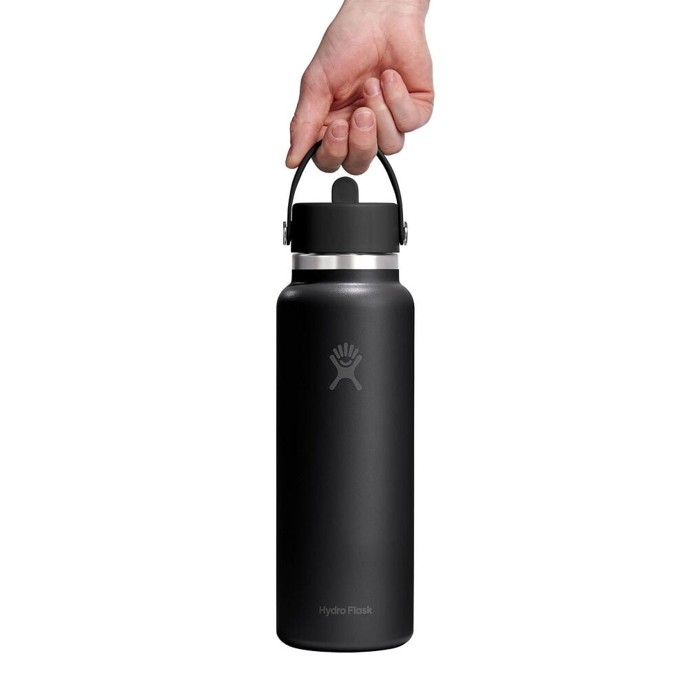 40 oz Wide Mouth with Flex Straw Cap - Black