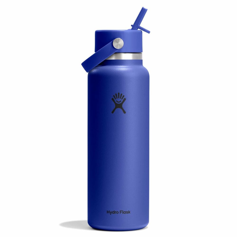 40 oz Wide Mouth with Flex Straw Cap - Capri Blue