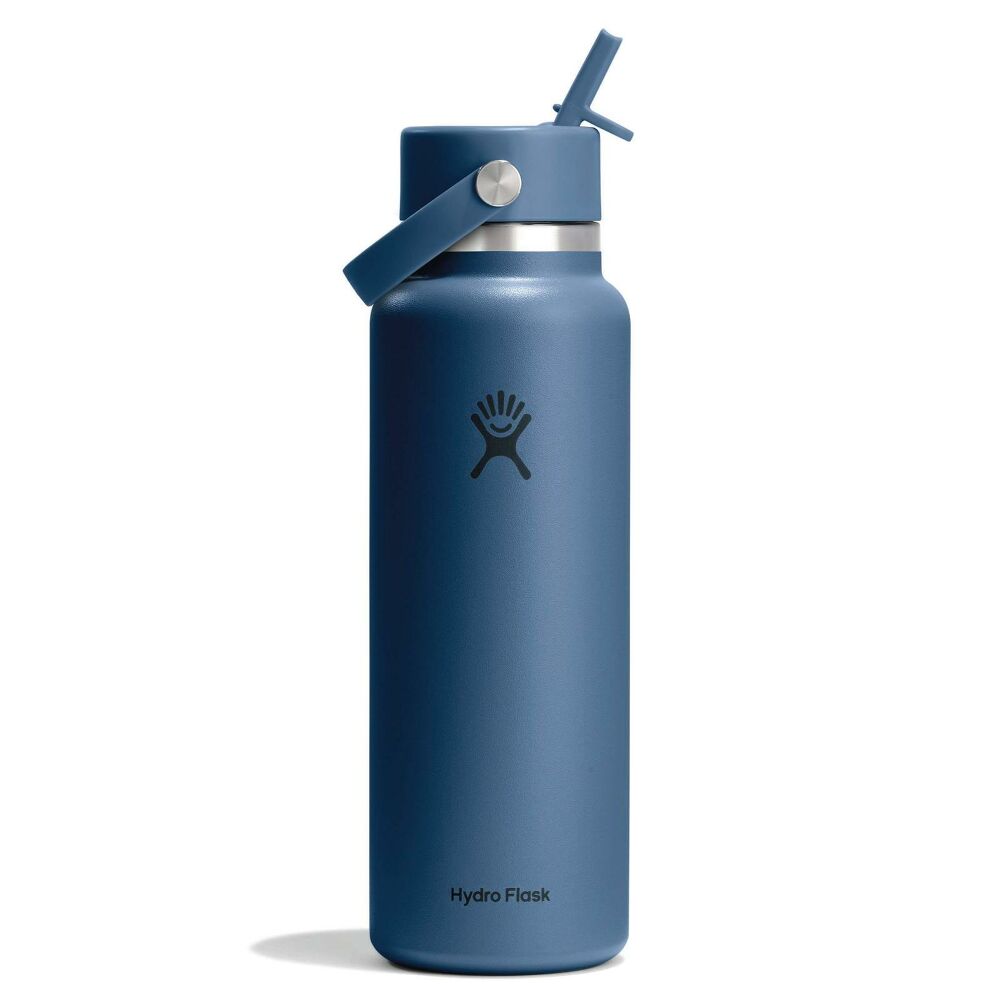 40 oz Wide Mouth with Flex Straw Cap - Harbor Blue