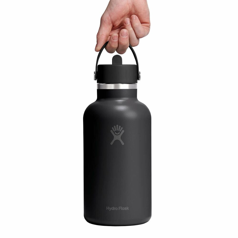 64 oz Wide Mouth with Flex Straw Cap - Tonal Black