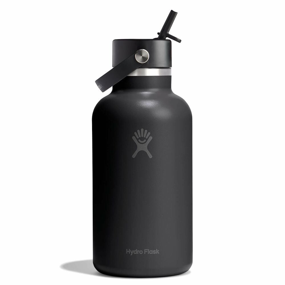 64 oz Wide Mouth with Flex Straw Cap - Tonal Black