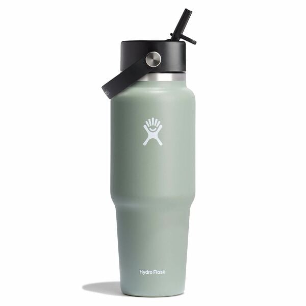32 oz Wide Mouth Travel Bottle with Flex Straw Cap - Agave